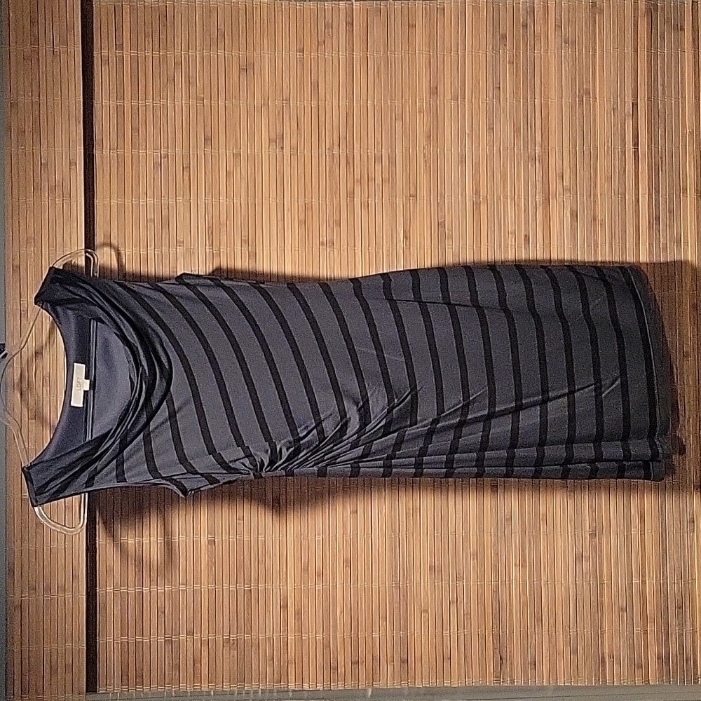 Ann Taylor Loft Black and Charcoal Grey Sleeveless Dress, Size S